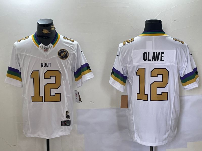 Men New Orleans Saints #12 Olave White Three generations 2024 Nike Vapor Limited NFL Jersey style 2->indianapolis colts->NFL Jersey